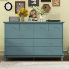 Commode double à 10 tiroirs pour chambre à coucher, commode blanche, grand espace de rangement