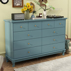 Commode double à 10 tiroirs pour chambre à coucher, commode blanche, grand espace de rangement