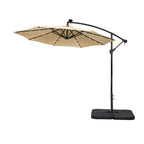 Parasol de terrasse éclairé à énergie solaire de 3 m avec pied