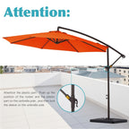 Parasol déporté à manivelle en acier de 10 pieds avec base lestée