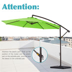 Parasol déporté à manivelle en acier de 10 pieds avec base lestée