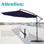 Parasol déporté à manivelle en acier de 10 pieds avec base lestée