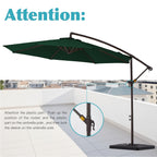 Parasol déporté à manivelle en acier de 10 pieds avec base lestée