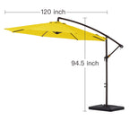 Parasol déporté à manivelle en acier de 10 pieds avec base lestée