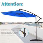 Parasol déporté à manivelle en acier de 10 pieds avec base lestée