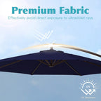 Parasol déporté à manivelle en acier de 10 pieds avec base lestée