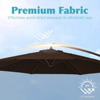 Parasol déporté à manivelle en acier de 10 pieds avec base lestée