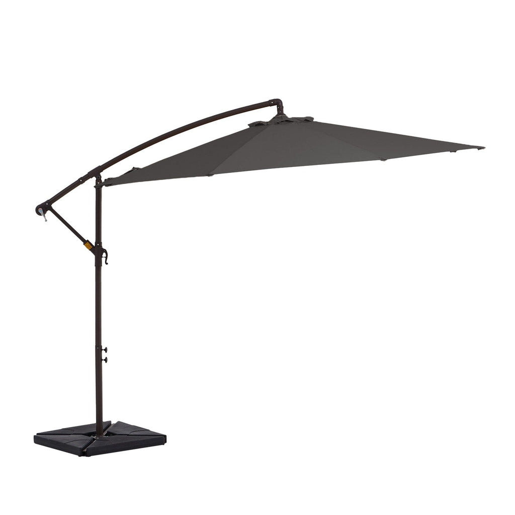 Parasol déporté à manivelle en acier de 10 pieds avec base lestée