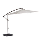 Parasol déporté à manivelle en acier de 10 pieds avec base lestée