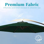 Parasol déporté à manivelle en acier de 10 pieds avec base lestée