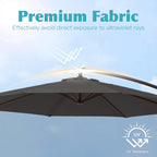 Parasol déporté à manivelle en acier de 10 pieds avec base lestée