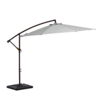 Parasol déporté à manivelle en acier de 10 pieds avec base lestée