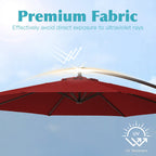 Parasol déporté à manivelle en acier de 10 pieds avec base lestée