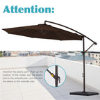 Parasol déporté à manivelle en acier de 10 pieds avec base lestée