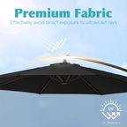 Parasol déporté à manivelle en acier de 10 pieds avec base lestée