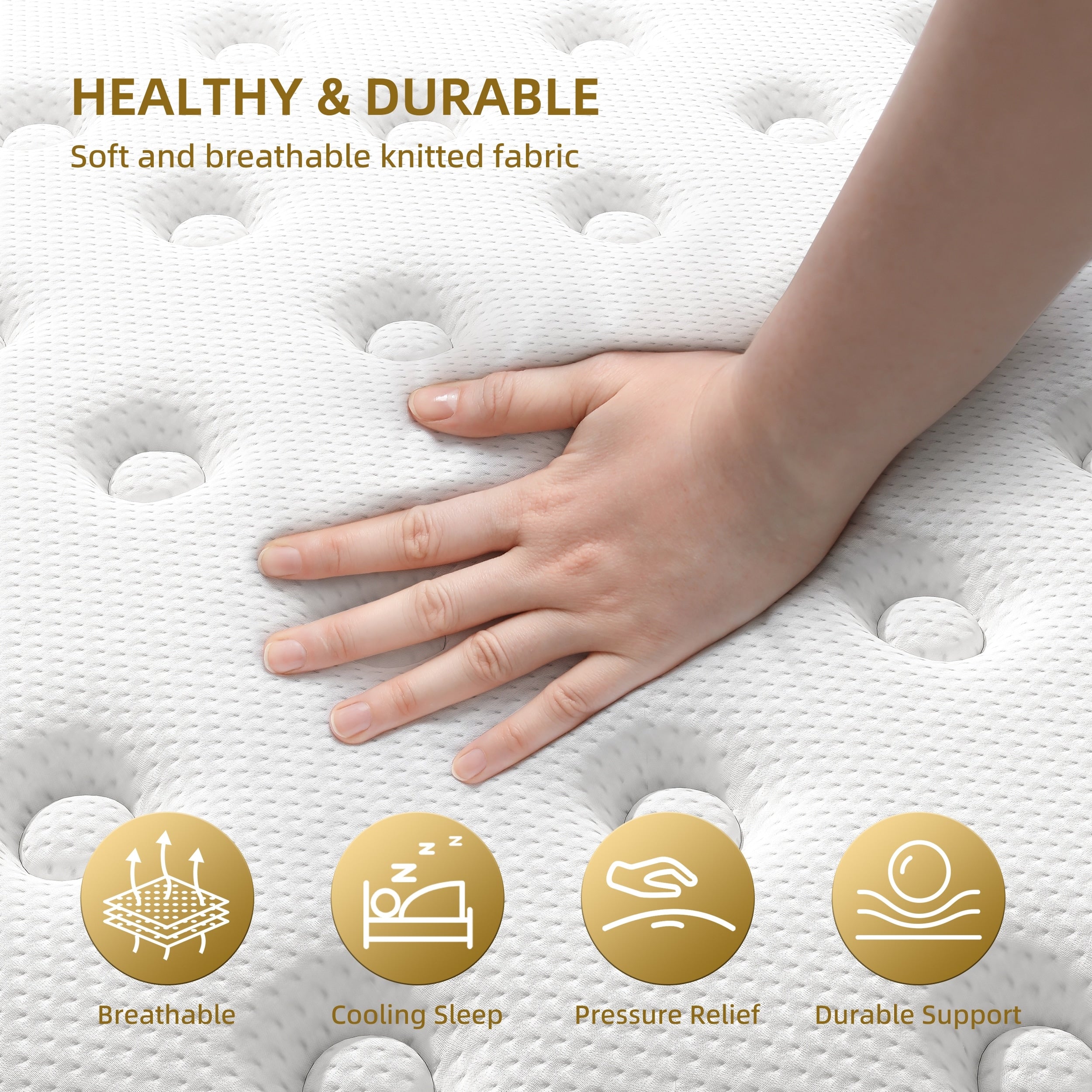 Matelas hybride en mousse à mémoire de forme et à ressorts de 10 pouces