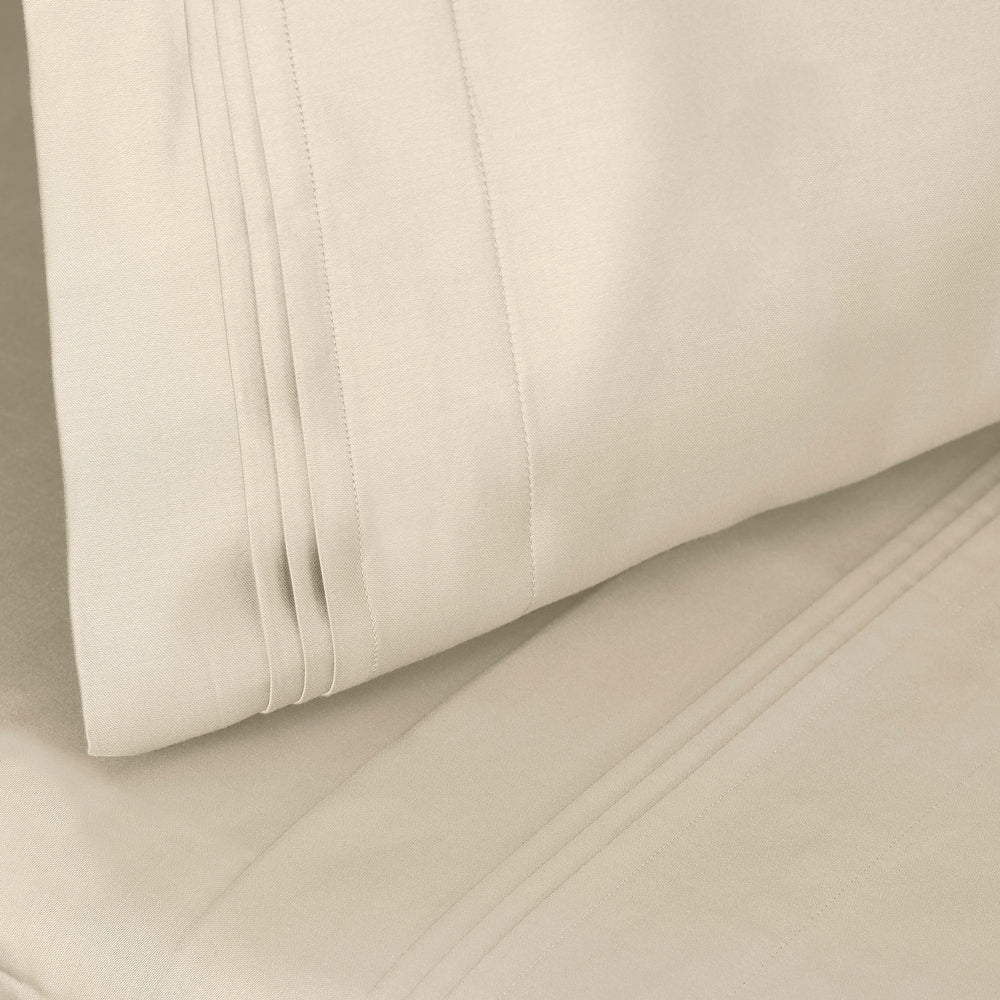 Parure de draps en coton égyptien de qualité supérieure 1000 fils au pouce carré, à poches profondes et à motif uni