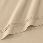 Parure de draps en coton égyptien de qualité supérieure 1000 fils au pouce carré, à poches profondes et à motif uni