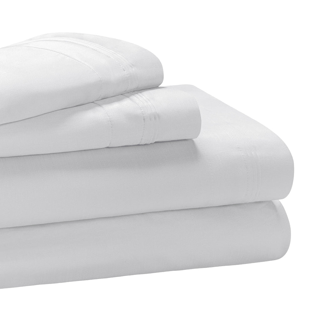 Parure de draps en coton égyptien de qualité supérieure 1000 fils au pouce carré, à poches profondes et à motif uni