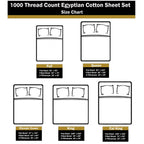 Parure de draps en coton égyptien de qualité supérieure 1000 fils au pouce carré, à poches profondes et à motif uni