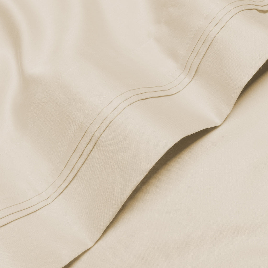 Parure de draps en coton égyptien de qualité supérieure 1000 fils au pouce carré, à poches profondes et à motif uni