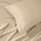 Parure de draps en coton égyptien de qualité supérieure 1000 fils au pouce carré, à poches profondes et à motif uni