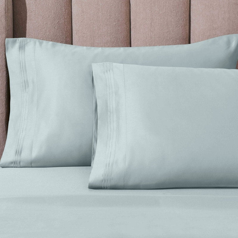 Parure de draps en coton égyptien de qualité supérieure 1000 fils au pouce carré, à poches profondes et à motif uni