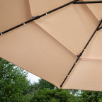 Parasol de terrasse inclinable à 3 niveaux de 10 pieds de MAISON ARTS, parasol d'extérieur à double ventilation avec lumières LED