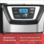 Cafetière 12 tasses, CM5000B, programmable 24 heures, broyeur intégré, Sneak-A-Cup, filtre lavable permanent