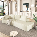 Canapé-lit d'intérieur moderne et élégant, 125 cm, aux lignes épurées, pour salon, beige