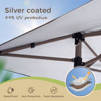 Gazebo de jardin renforcé escamotable avec rideau d'angle élégant - 13 x 13 pi