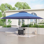 Gazebo de jardin renforcé escamotable avec rideau d'angle élégant - 13 x 13 pi