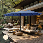 Parasol double extra large de 15 pieds pour patio double face de MAISON ARTS avec base incluse