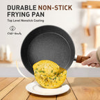 Batterie de cuisine en granit de 17 pièces, ensemble de casseroles et poêles antiadhésives