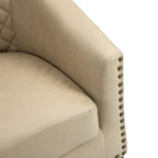 Lot de 2 chaises d'appoint tonneau en cuir vegan de 29 W avec garniture cloutée