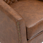 Lot de 2 chaises d'appoint tonneau en cuir vegan de 29 W avec garniture cloutée