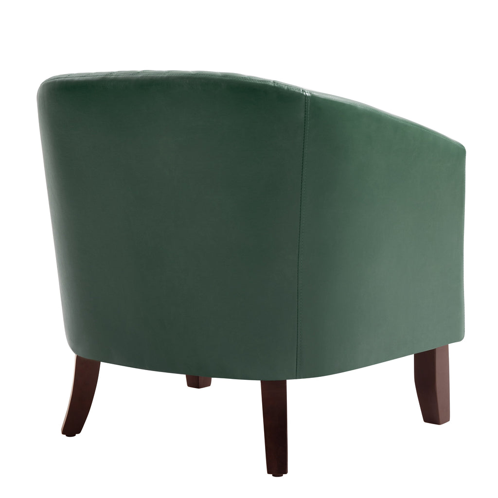 Lot de 2 chaises d'appoint tonneau en cuir vegan de 29 W avec garniture cloutée