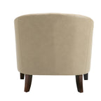 Lot de 2 chaises d'appoint tonneau en cuir vegan de 29 W avec garniture cloutée