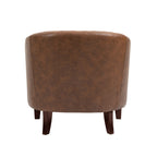 Lot de 2 chaises d'appoint tonneau en cuir vegan de 29 W avec garniture cloutée