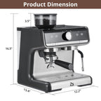 Cafetière expresso automatique 20 bars avec mousseur à lait pour barista amateur
