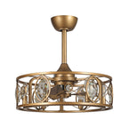 Lustre moderne en cristal avec ventilateur de plafond et télécommande