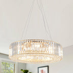 Lustre de ferme de 63 cm à 8 lumières, lustre en cristal, lustre tambour pour salle à manger, salon, chambre à coucher, cuisine