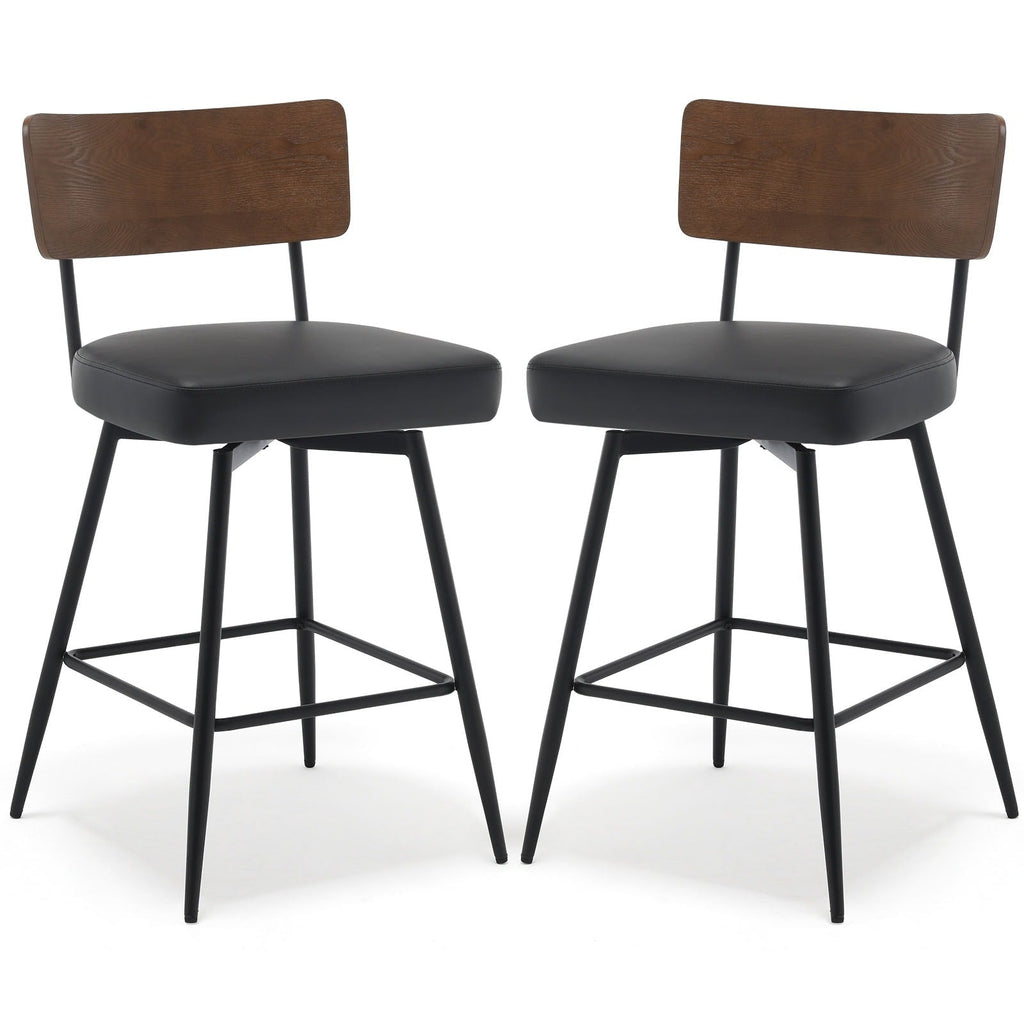 Lot de 2/3/4 tabourets de bar/comptoir pivotants rembourrés en similicuir