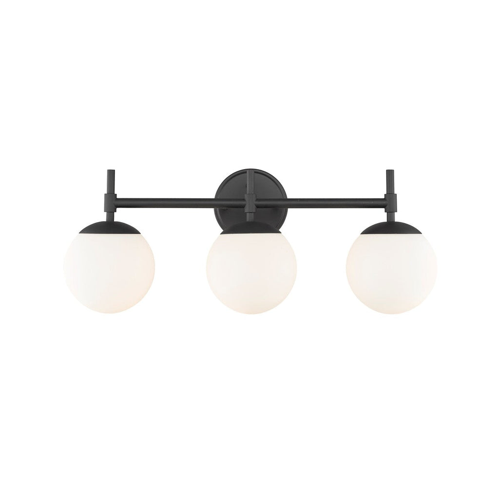 Luminaire de salle de bain à 3 lampes 929 Lighting, disponible en plusieurs finitions et avec abat-jour en verre opale.