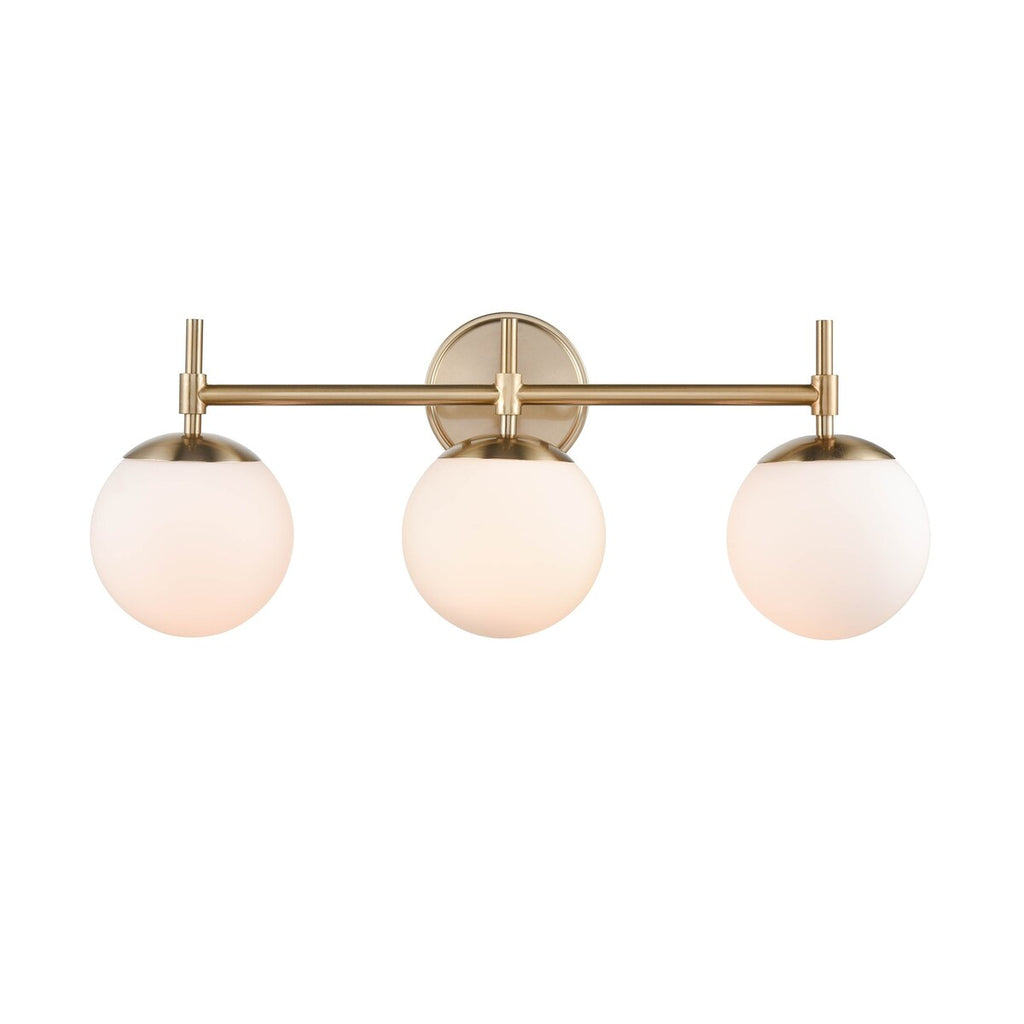 Luminaire de salle de bain à 3 lampes 929 Lighting, disponible en plusieurs finitions et avec abat-jour en verre opale.
