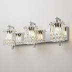 Applique murale en cristal à 3 lumières pour miroir de salle de bain moderne et glamour