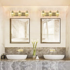 Applique murale en cristal à 3 lumières pour miroir de salle de bain moderne et glamour