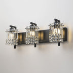 Applique murale en cristal à 3 lumières pour miroir de salle de bain moderne et glamour