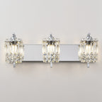 Applique murale en cristal à 3 lumières pour miroir de salle de bain moderne et glamour