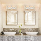 Applique murale en cristal à 3 lumières pour miroir de salle de bain moderne et glamour